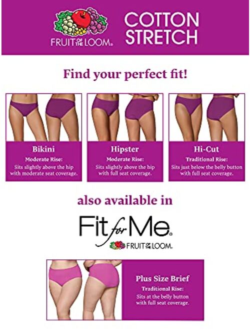 Fruit of the Loom Women's Cotton Stretch Panties (Regular & Plus Size)