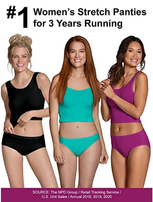 Fruit of the Loom Women's Cotton Stretch Panties (Regular & Plus Size)