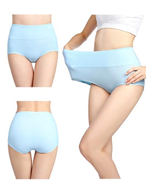 Cauniss Womens High Waist Cotton Panties C Section Recovery Postpartum Soft Stretchy Full Coverage Underwear(5 Pack)