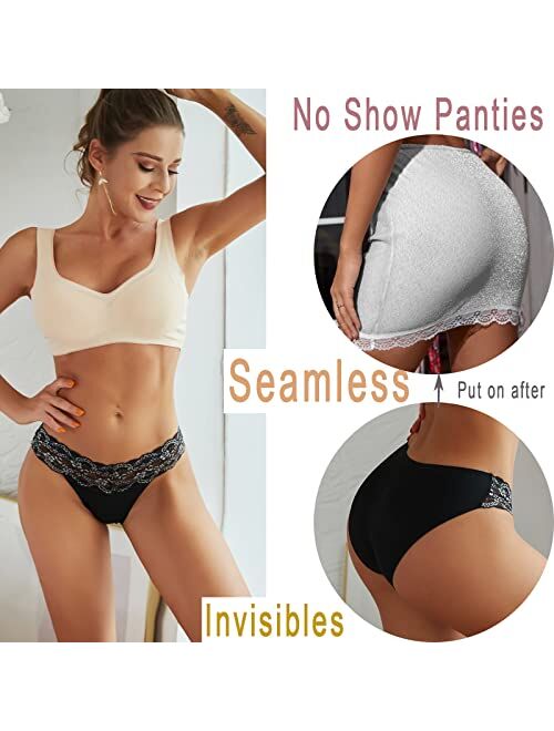 Wealurre Seamless Underwear Invisible Bikini No Show Nylon Spandex Women  Panties