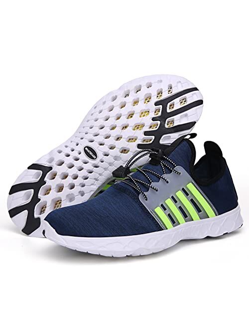 Whatseaso Water Shoes for Women Men with Small Zipper Pocket, Lightweight and Quick Dry Adult Aqua Barefoot Shoes for Beach Walking Water Aerobics