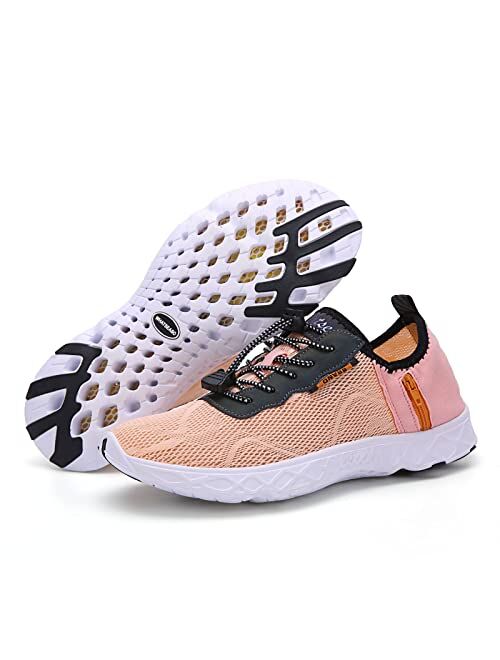 Whatseaso Water Shoes for Women Men with Small Zipper Pocket, Lightweight and Quick Dry Adult Aqua Barefoot Shoes for Beach Walking Water Aerobics