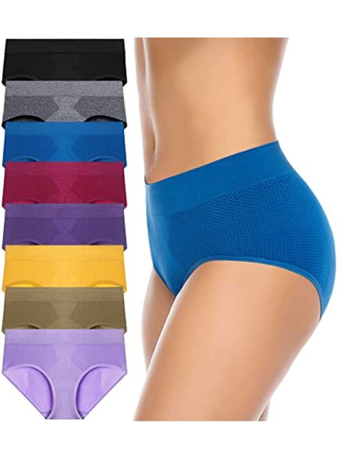 Annenmy Women's High Waist Cotton Underwear Soft Brief Panties Regular and Plus Size