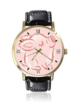 Cow Women Watches Men Watches Casual Simple Waterproof Analog Quartz Watches Classic Business Leather Wrist Watch