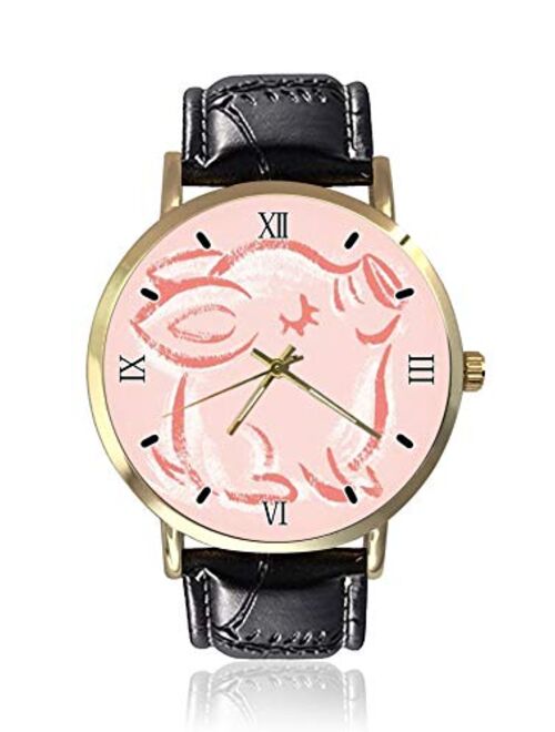 Cow Women Watches Men Watches Casual Simple Waterproof Analog Quartz Watches Classic Business Leather Wrist Watch