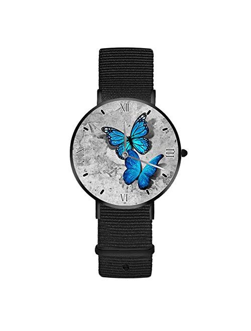 Cow Custom Watches for Men Personalized Watches for Women Thin Waterproof Fashion Dress Wrist Watch for Gifts Customized Picture Wathes with Nylon Mesh Band Watch