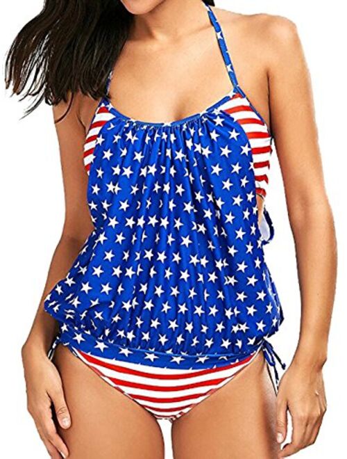 Yober American Flag Bikini,Womens American Flag Swimsuit Bikini 4th of July Bathing Suit USA Flag Swimsuits for Women