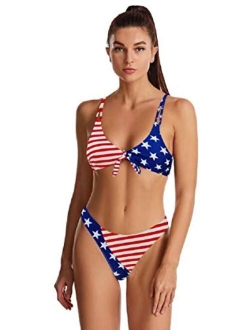 Bfa Womens USA Flag Bikini July 4th Patriotic American Flag Swimsuit for Women