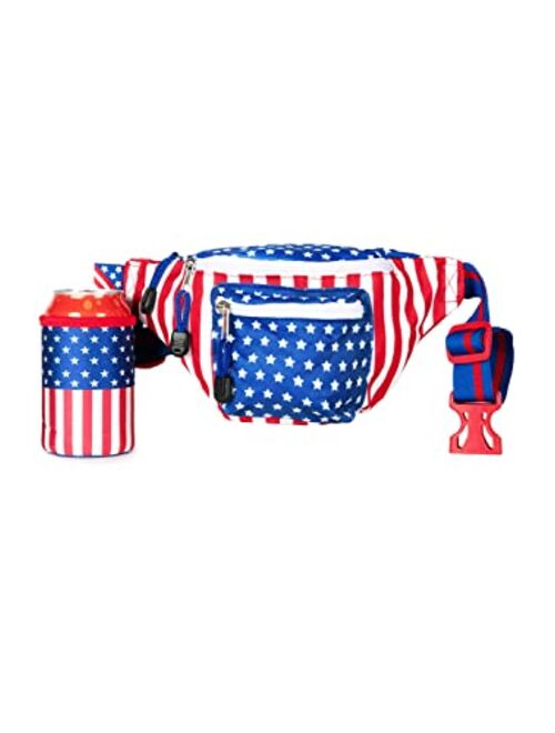 Tipsy Elves American Flag Fanny Packs for July 4th BBQs and Summer Pool Parties (Dream Team USA, One Size)