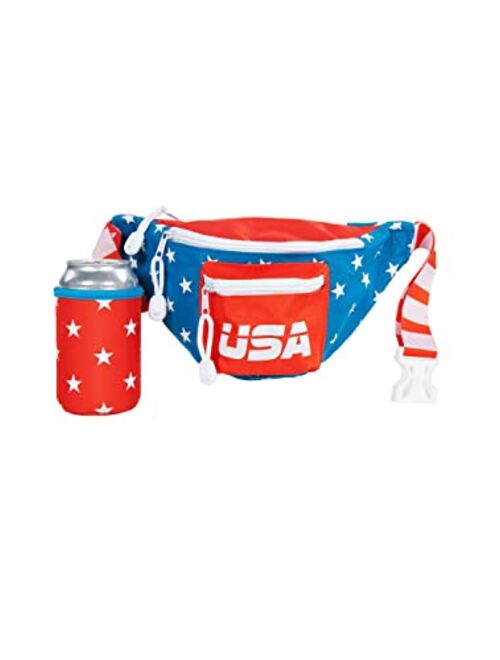 Tipsy Elves American Flag Fanny Packs for July 4th BBQs and Summer Pool Parties (Dream Team USA, One Size)