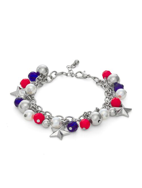 Celebrate Together Americana Silver Tone Beaded Shaky Bracelet