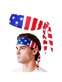 Monkey Movement USA Patriots American Flag Sports Bandana for Men & Women: Sweat-Wicking Headband for Exercise, Running, Tennis, Football, Volleyball, Athletics