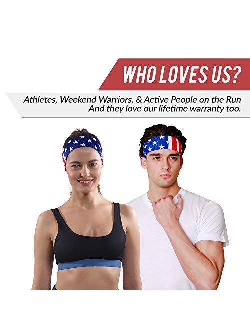 Monkey Movement USA Patriots American Flag Sports Bandana for Men & Women: Sweat-Wicking Headband for Exercise, Running, Tennis, Football, Volleyball, Athletics