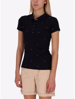 flag-embroidered polo shirt