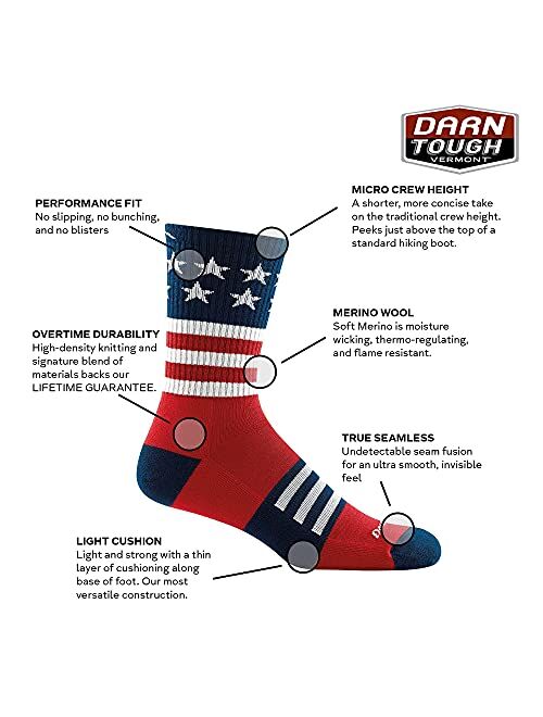 Darn Tough Captain Stripe Micro Crew Lightweight Sock with Cushion - Men's