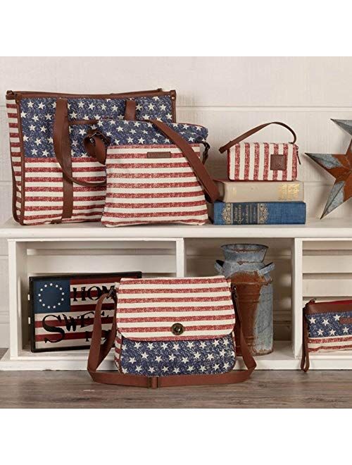 Bella Taylor American Dream Sleek Messenger Crossbody Purse Crossbody Bag With Pockets; Patriotic American Flag Pattern