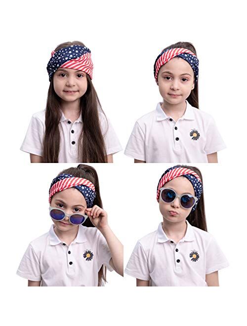 JOYIN 5 Pcs Patriotic Accessories of a US American Flag Headband, 4 Leather Earrings for 4th July Celebration, Independence Day, Memorial Day, Veterans Day, Patriotic The