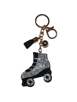 Popfizzy Keychain for Women and Girls Bling Rhinestone Purse Charms Backpack Accessories, Cute Key Fob Tassel Key Chain