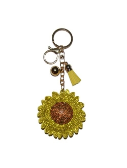 Popfizzy Keychain for Women and Girls Bling Rhinestone Purse Charms Backpack Accessories, Cute Key Fob Tassel Key Chain