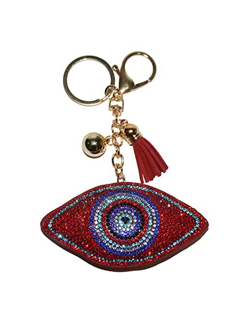 Popfizzy Keychain for Women and Girls Bling Rhinestone Purse Charms Backpack Accessories, Cute Key Fob Tassel Key Chain