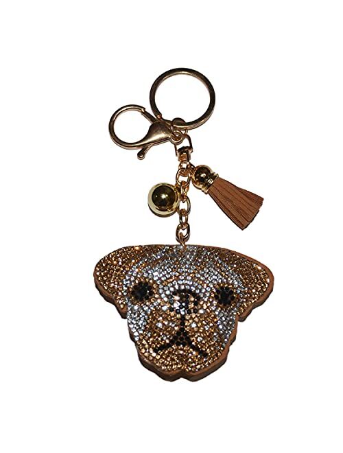 Popfizzy Keychain for Women and Girls Bling Rhinestone Purse Charms Backpack Accessories, Cute Key Fob Tassel Key Chain