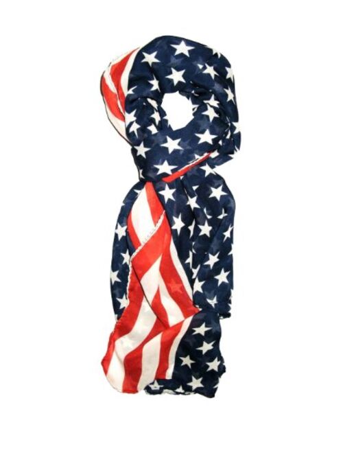 LibbySue-Red, White and Blue, Patriotic American Flag Scarf