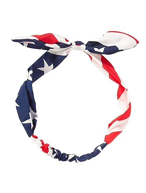 Juvale 12 Pack American Flag USA Bandana Headbands for Women, Sports, Patriotic Accessories, Red, White and Blue