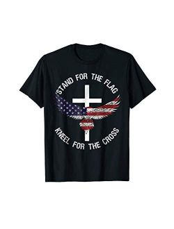 Artist Unknown Patriotic Stand For The Flag Kneel For The Cross Shirt