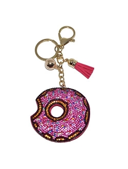 Popfizzy Bling Keychain for Women and Girls Rhinestone Purse Charms Backpack Accessories, Cute Key Fob Tassel Key Chain