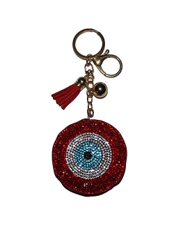 Popfizzy Bling Keychain for Women and Girls Rhinestone Purse Charms Backpack Accessories, Cute Key Fob Tassel Key Chain