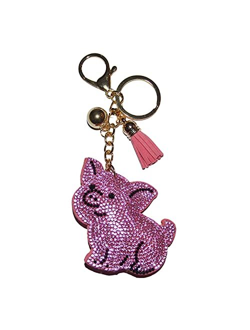 Popfizzy Bling Keychain for Women and Girls Rhinestone Purse Charms Backpack Accessories, Cute Key Fob Tassel Key Chain