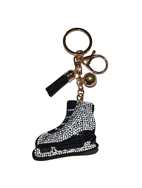 Popfizzy Bling Keychain for Women and Girls Rhinestone Purse Charms Backpack Accessories, Cute Key Fob Tassel Key Chain