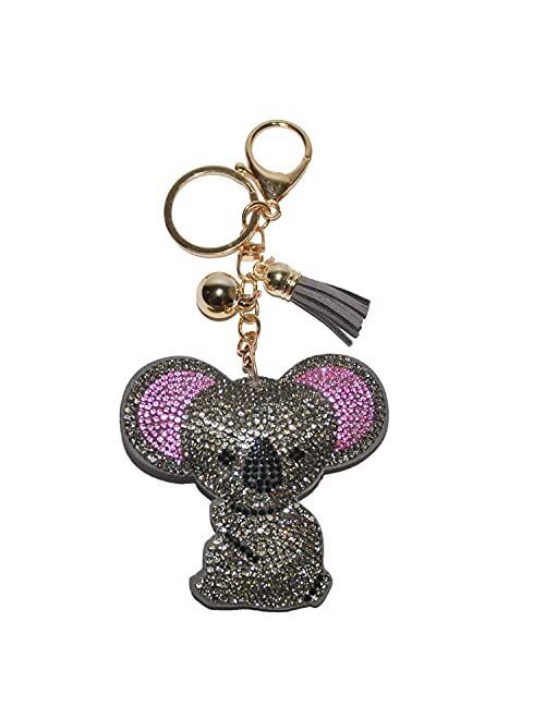 Popfizzy Bling Keychain for Women and Girls Rhinestone Purse Charms Backpack Accessories, Cute Key Fob Tassel Key Chain