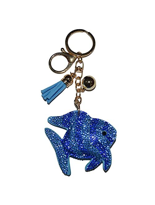 Popfizzy Bling Keychain for Women and Girls Rhinestone Purse Charms Backpack Accessories, Cute Key Fob Tassel Key Chain