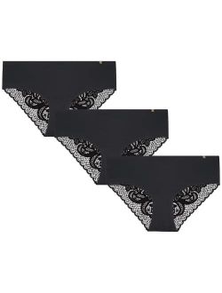 Women's Underwear Microfiber Lace Hipster Briefs (3 Pack)