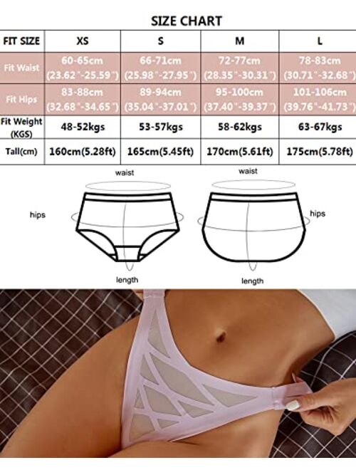 ALL OF ME Thongs for Women Sexy Panties Seamless V String Breathable Mesh Stretch Nylon No Show Thong Underwear