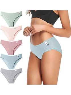 Generic 5 Pack Seamless Underwear for Women Cheeky Panties No Show Sexy High Cut Low Rise Womens Bikini Underwear