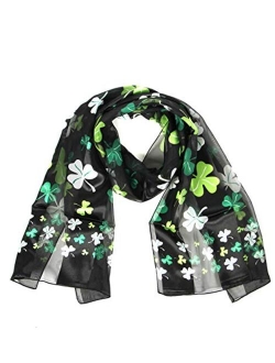 Serenita Satin Scarf Hair Wraps for Women Music Note Gifts American Flag Bandana Shamrock Clover St. Patrick's Day Easter Mardi Gras