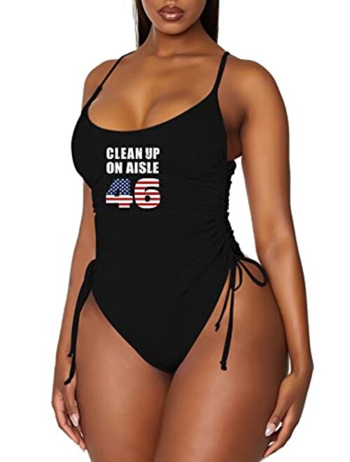 Viottiset Women's Ruched High Cut One Piece Swimsuit Tummy Control Monokini Bikini