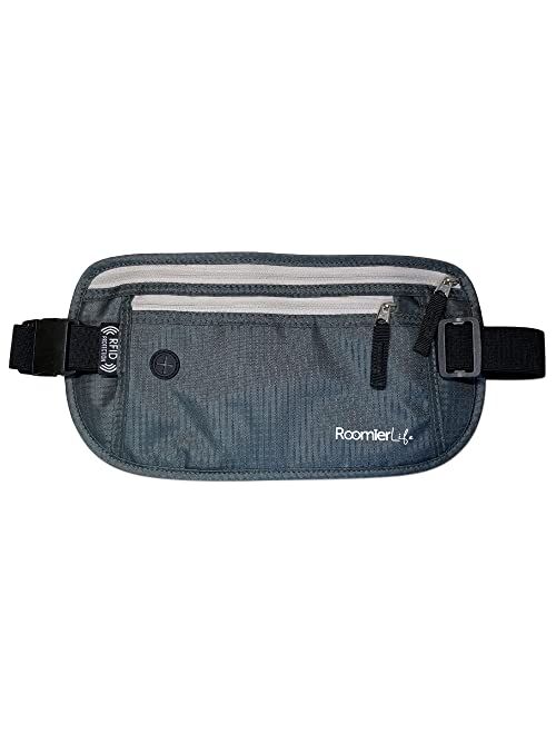 Roomierlife Money Belts for Men Travel Security Belt with Hidden Money Compartment Pocket Cashsafe Anti-Theft Wallet Non-Metal Buckle