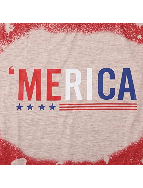 Jinting Merica Shirt for Women American Flag Tee Shirts Short Sleeve 4th of July Patriotic Shirts Tops