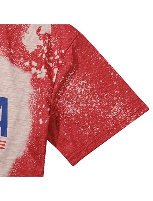 Jinting Merica Shirt for Women American Flag Tee Shirts Short Sleeve 4th of July Patriotic Shirts Tops