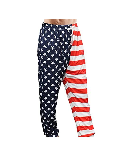 bopika Men ‘s Beach Pants American Flag Pants Men’s Sport Sweatpants Baggy Pants