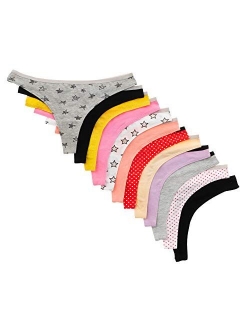 Alyce Ives Intimates Alyce Intimates Women’s Cotton Thong Panties, 12 Pack