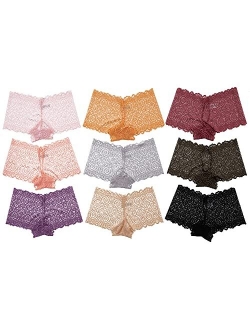 Alyce Ives Intimates Alyce Intimates Pack of 10 Womens Lace Boyshort Panty, Regular to Plus Size