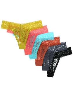 Agdoizry 6 Pack Women's Hipster Lace Trim Boyshort Underwear Panties Sheer Plus Size