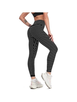 Cerburny Women's Athletic Workout Leggings High Waisted 4-Way Stretch Yoga Pants Running Exercise Pants