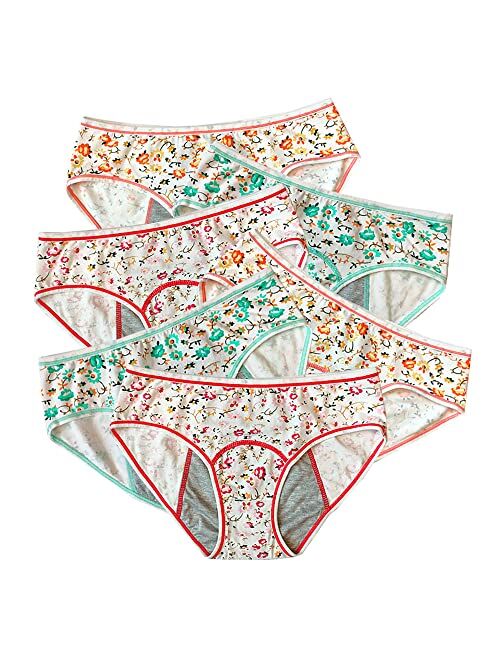 KOTOORTY Teen Girls Period Panties Leakproof Womens Briefs Pack of 6