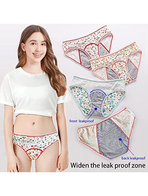 KOTOORTY Teen Girls Period Panties Leakproof Womens Briefs Pack of 6