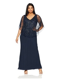 Women's Plus Size Pop Over Long Beaded Dress